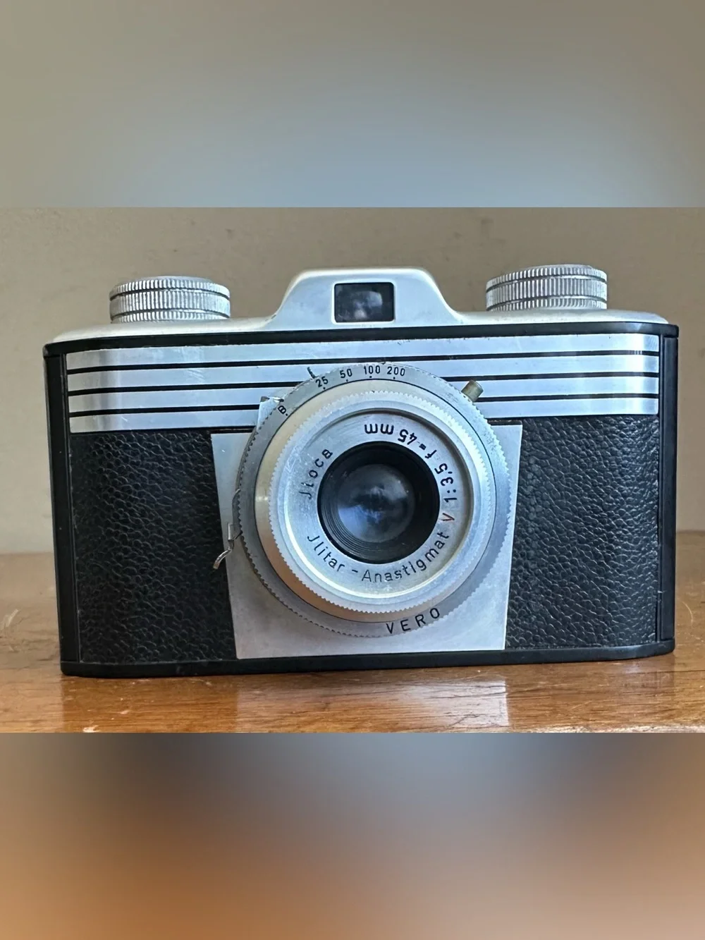 Iloca Quick-A 35mm Film Anastigmat V 45mm f/3.5 Vero Lens Camera w/Case Germany
